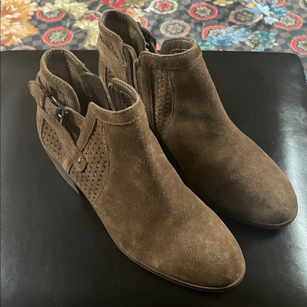 Vince Camuto Brown Suede Ankle Booties